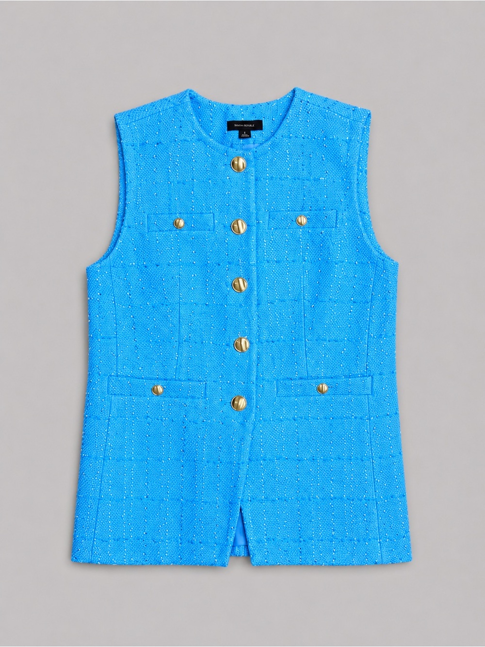 Ann Taylor Blue Tweed Matching Set NWT Size 4 Petite | Fully Lined - Picture 3 of 7
